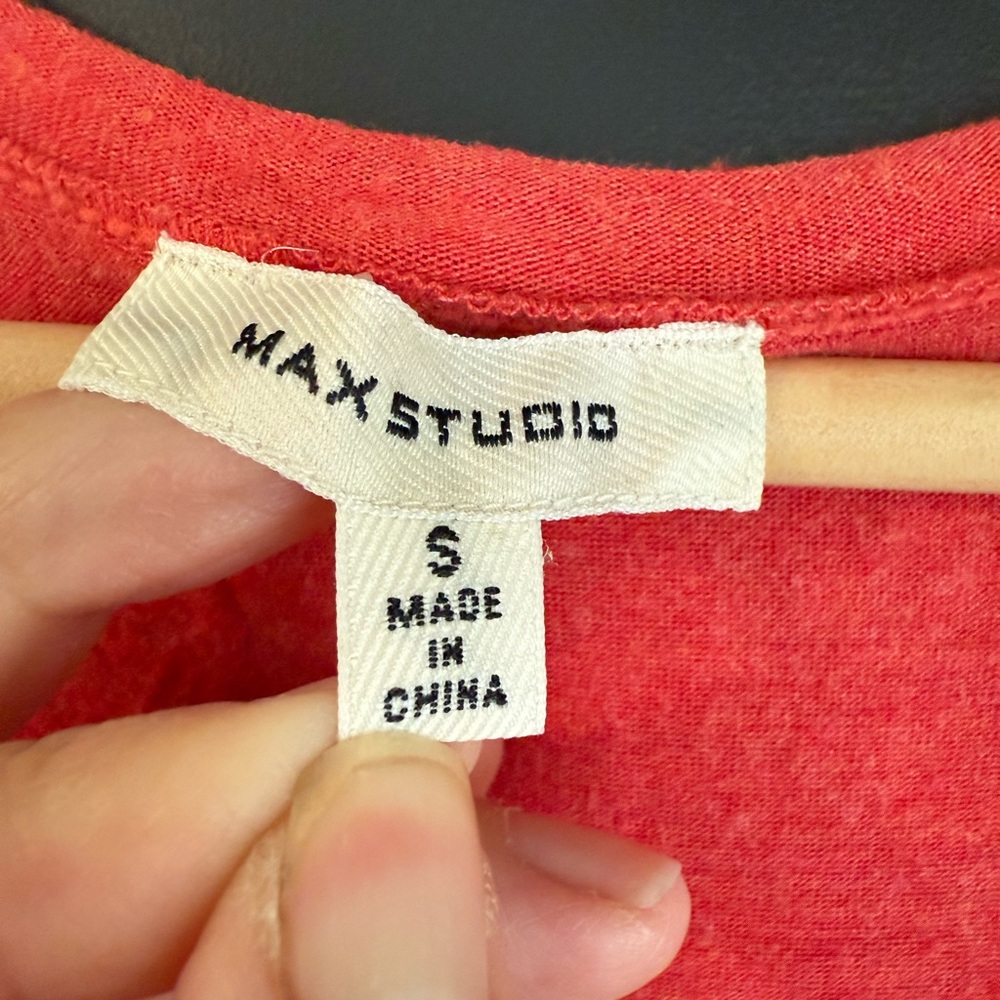 Max Studio Vibrant Dark Orange Midi Dress - Picture 3 of 4